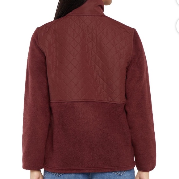 Eddie Bauer Women's Mixed Media Red Fleece Jacket Size Small - Picture 9 of 12